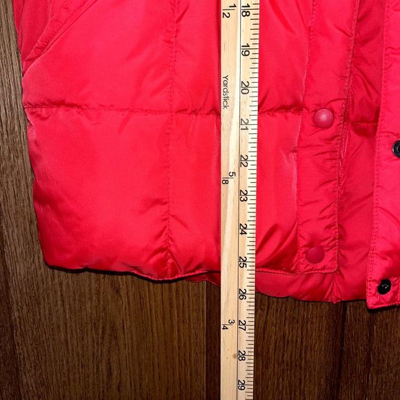 Land's End Women's Small Nylon Goose Down Red Puffer Vest Jacket Lightweight - Picture 5 of 6
